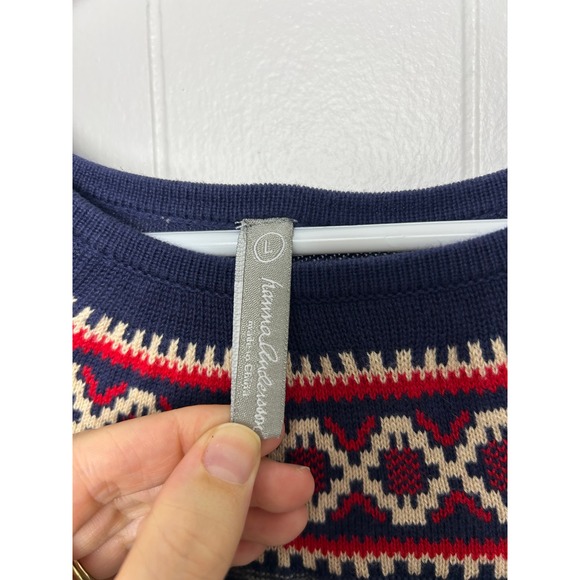 Hanna Andersson Dress Women's L Striped Knit Long Sleeve cotton‎ winter nordic - Picture 3 of 8